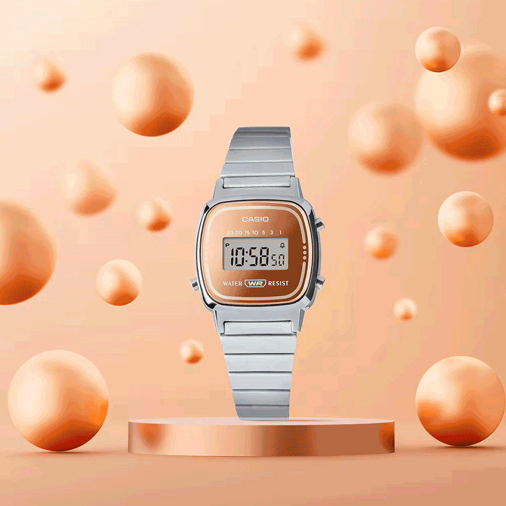 Reloj Casio Vintage LA670WES-4A Plateado/Cafe