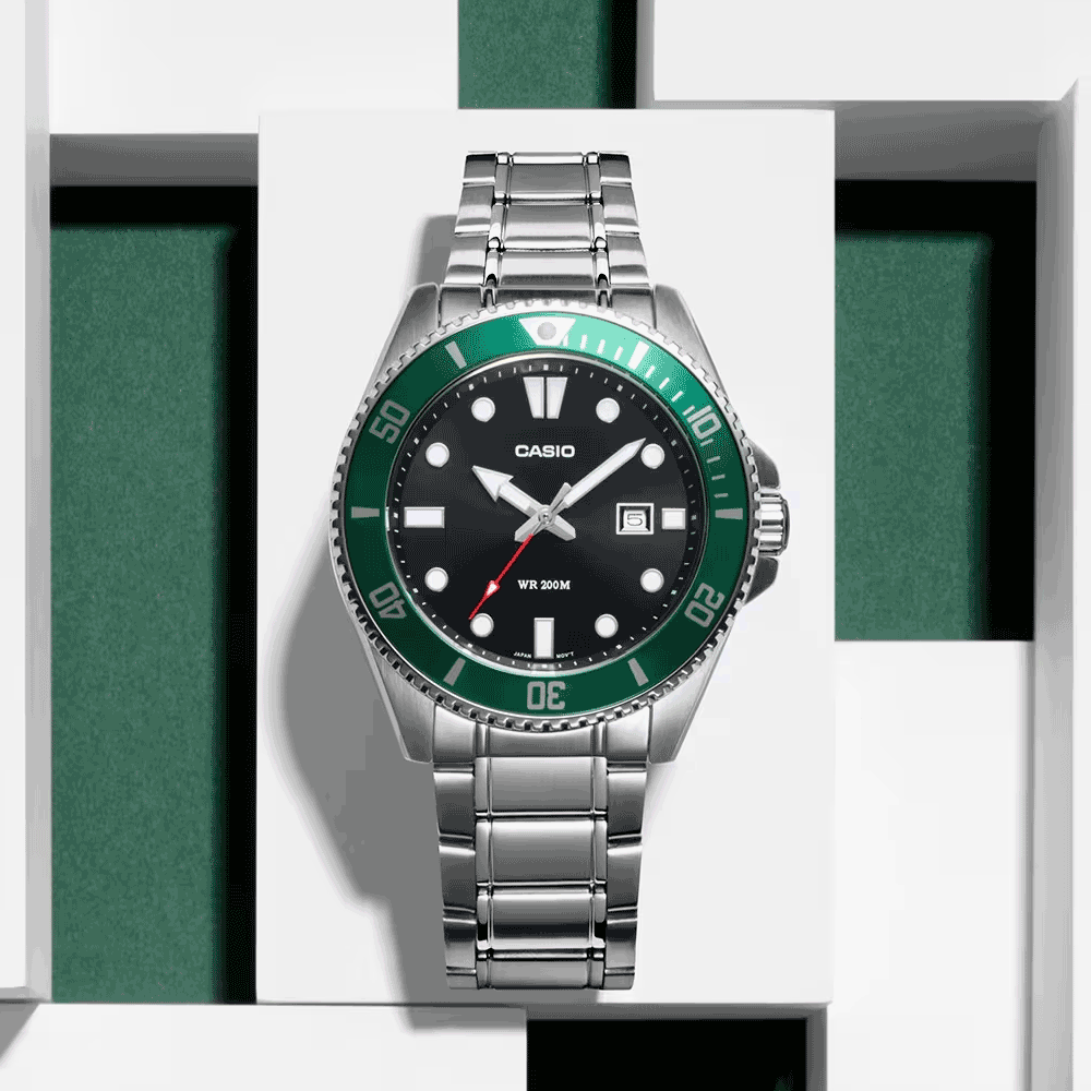 Reloj Casio Submariner Marlin Duro MDV-107D-3AV Kermit Buceo