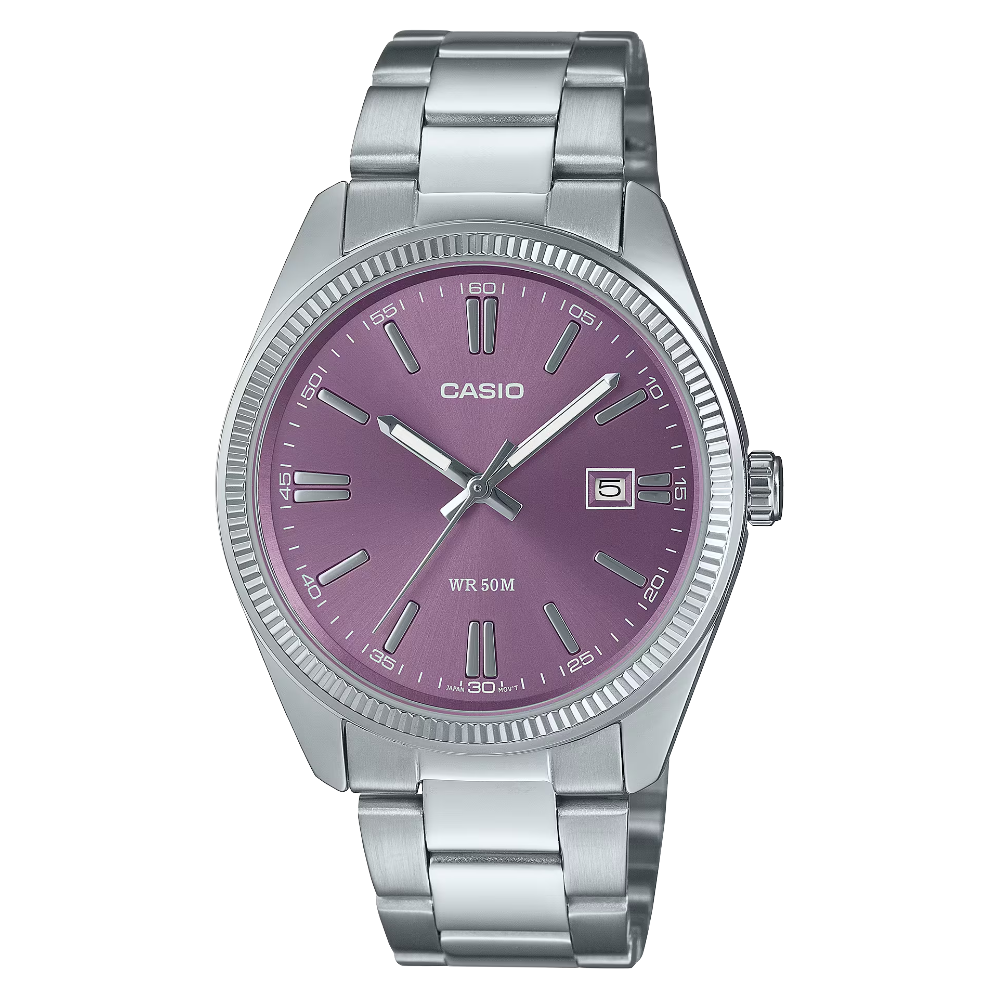 Reloj Casio Análogo MTP-1302PD-6A Morado 38,5mm Dando la Hora