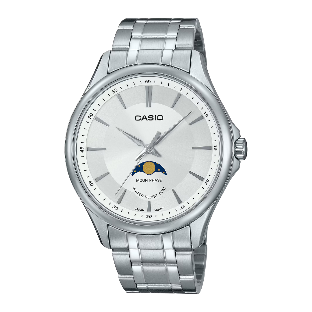 Reloj Casio Análogo MTP-M100D-7A Moonphase Acero