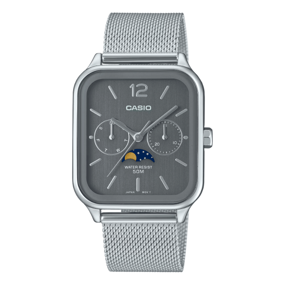 Reloj Casio Análogo MTP-M305M-8AV Moonphase Gris