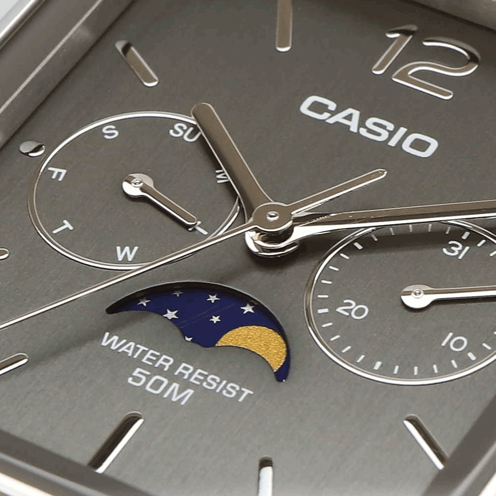 Reloj Casio Análogo MTP-M305M-8AV Moonphase Gris