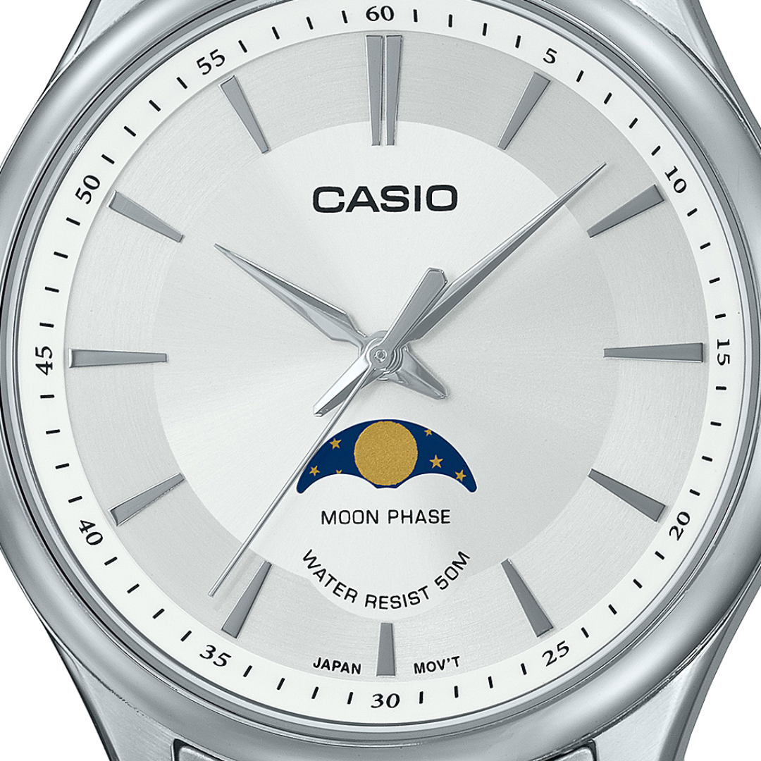 Reloj Casio Análogo MTP-M100D-7A Moonphase Acero