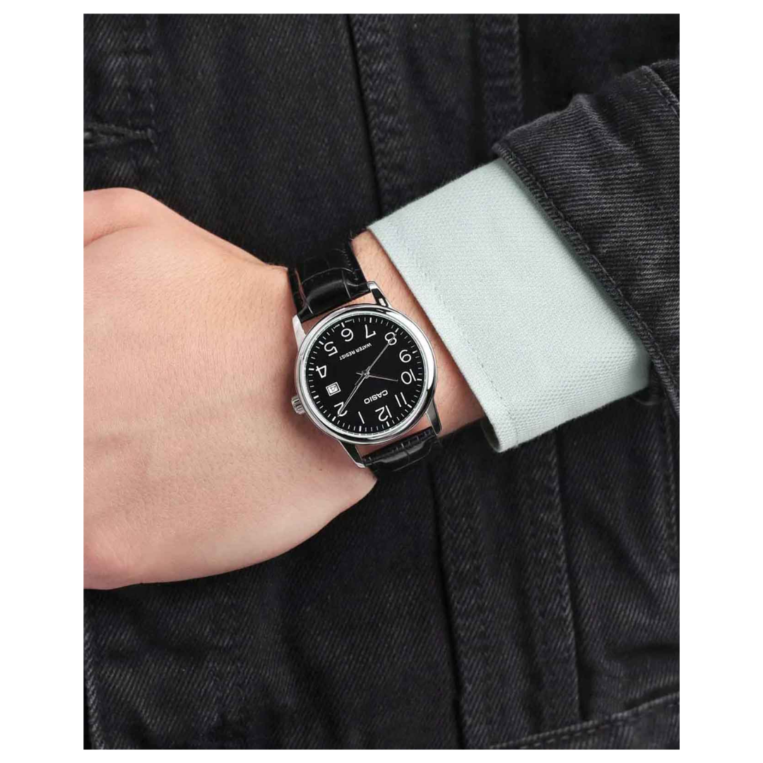 Reloj Casio Análogo MTP-V002L-1B Correa de Cuero