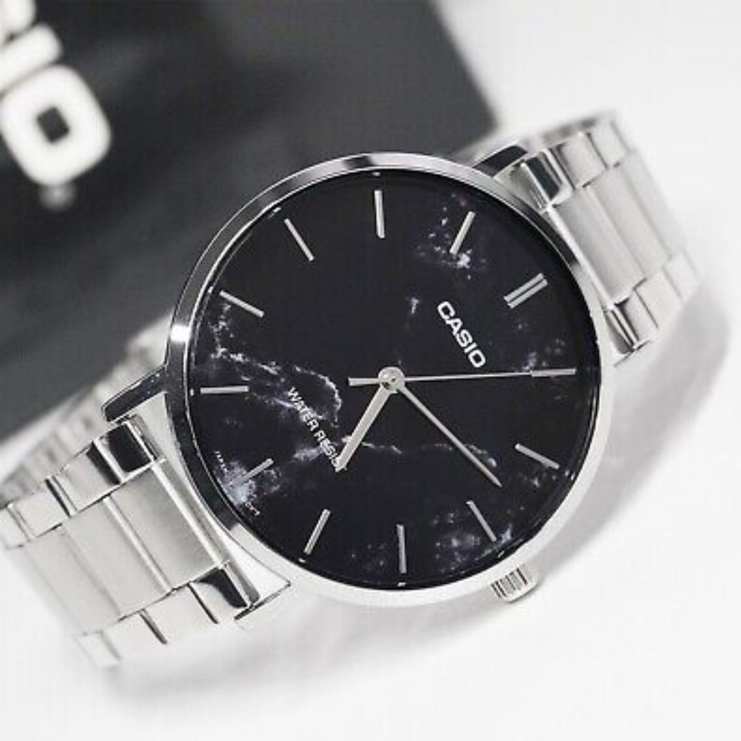 Reloj Casio Análogo MTP-VT01DM-1A Patrón de Marmol 40mm