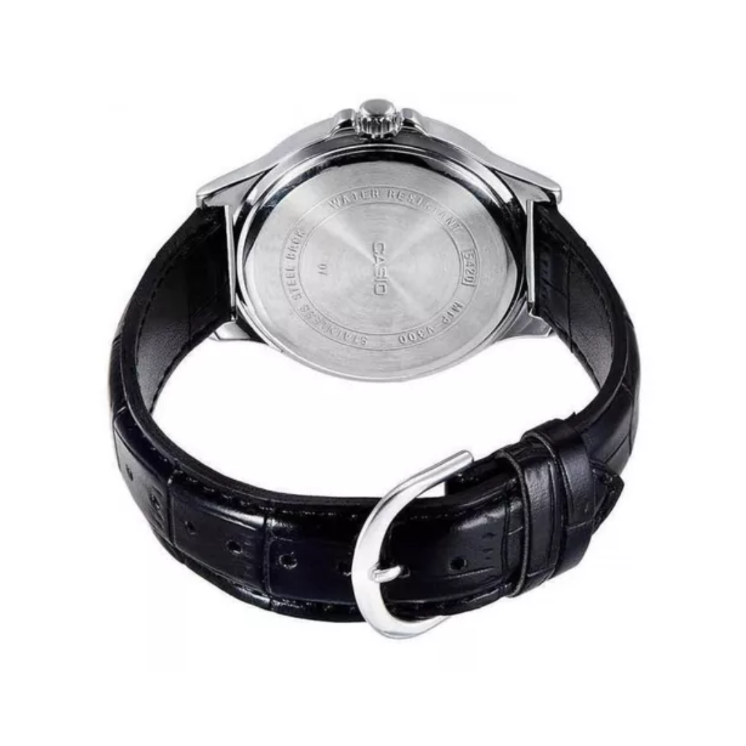Reloj Casio Análogo MTP-V002L-1B Correa de Cuero