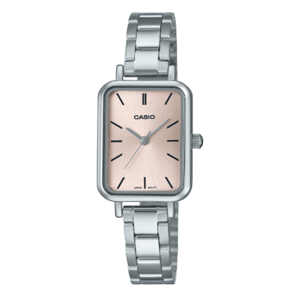 Reloj Casio Tank Análogo LTP-V009D-4E Acero Dial Rosado
