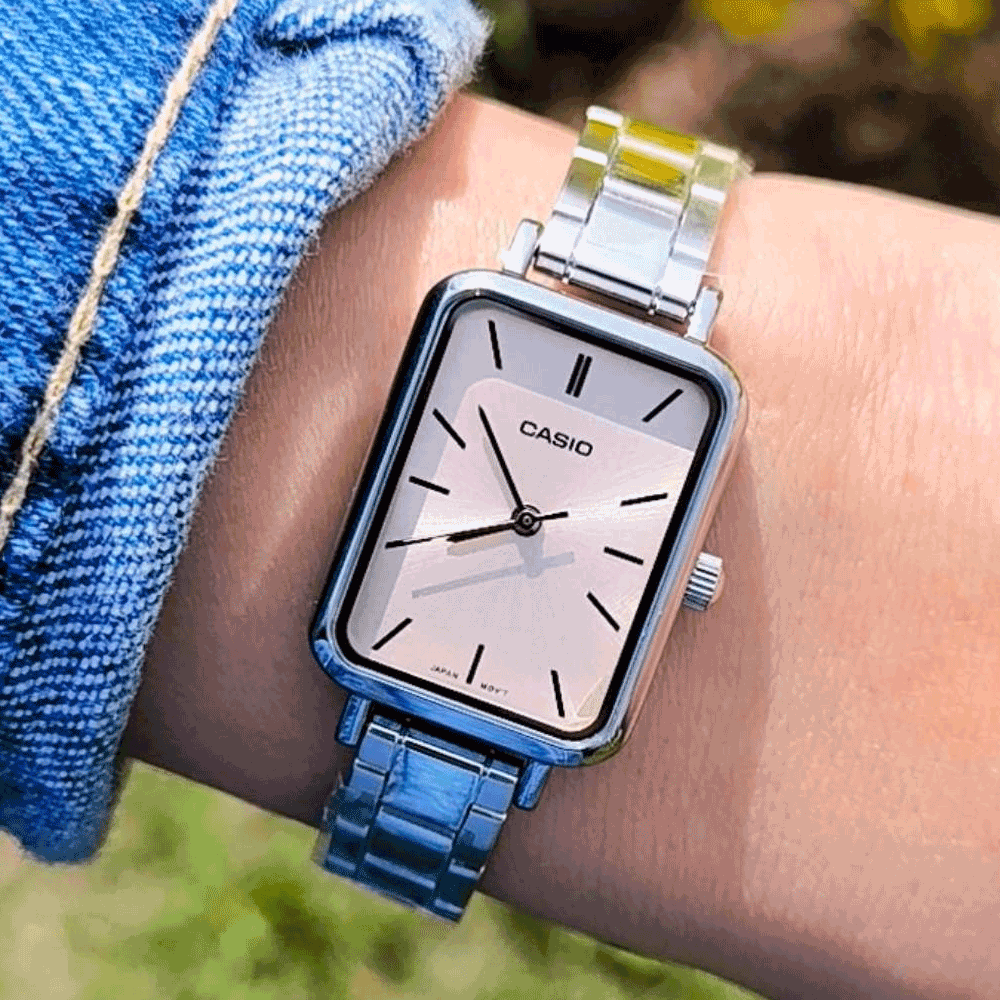 Reloj Casio Tank Análogo LTP-V009D-4E Acero Dial Rosado