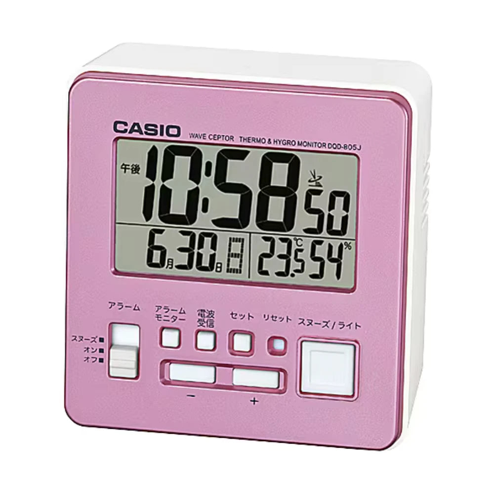 Reloj Casio de Mesa Digital DQD-805J-4JF Rosado con Termómetro JDM