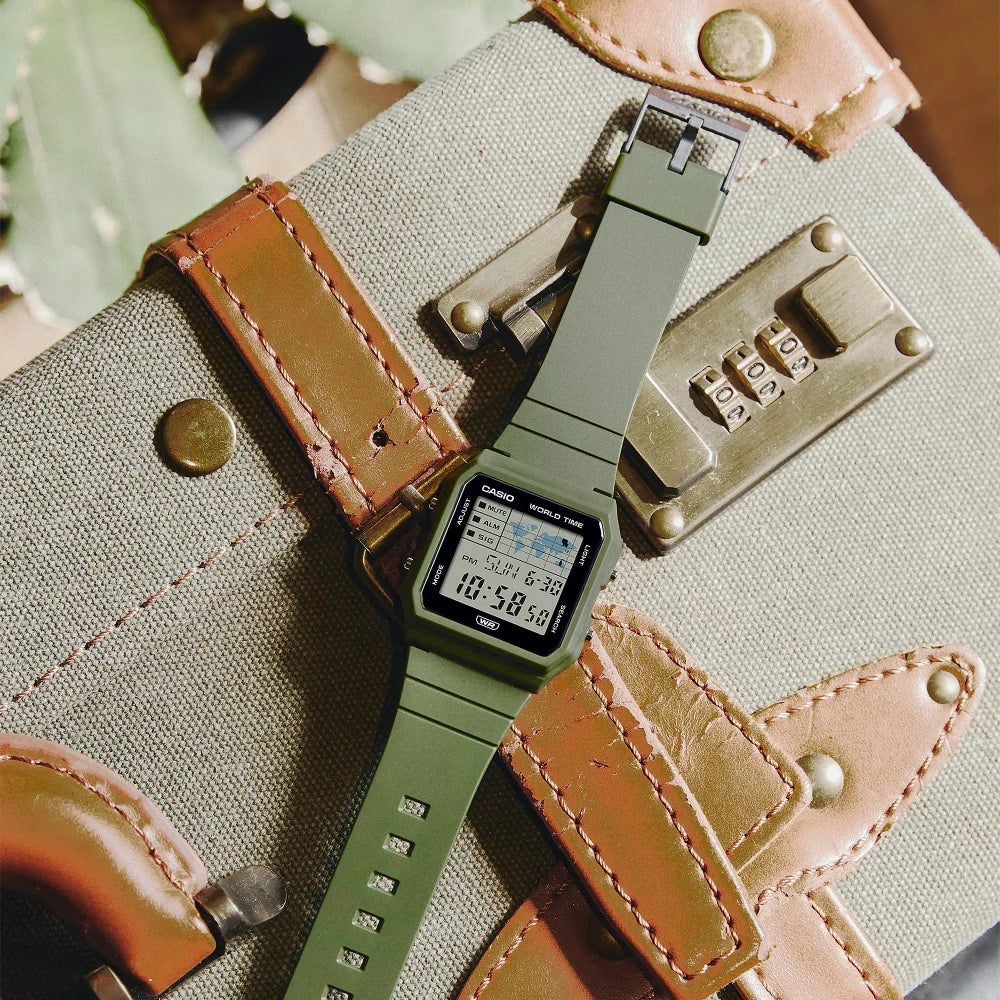 Reloj Casio Vintage LF-30W-3A World Time Verde