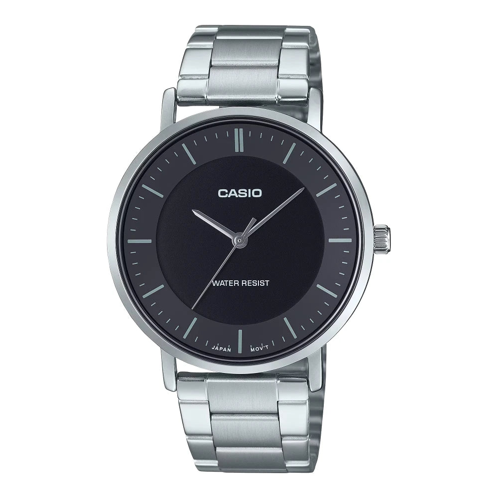 Reloj Casio Análogo  MTP-VT04D-1E Dial Cóncavo Negro 40mm
