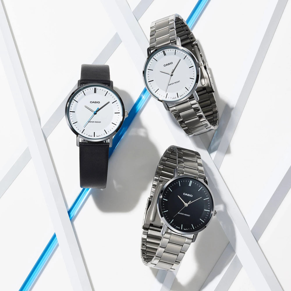 Reloj Casio Análogo MTP-VT04D-7E Dial Cóncavo Blanco 40mm