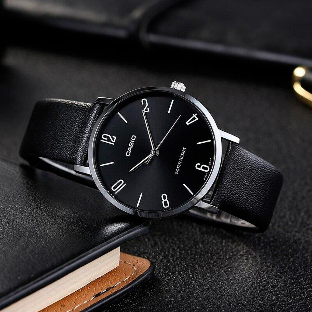 Reloj Casio Análogo MTP-VT01L-1B2UDF Negro Correa de Cuero - Dando la Hora