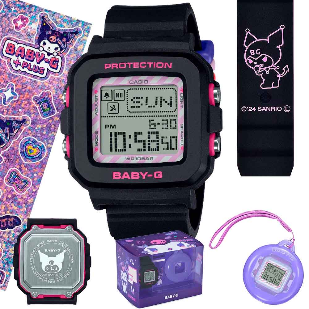Reloj Casio x Sanrio Baby-G + Plus BGD-10KKM-1JR Kuromi JDM