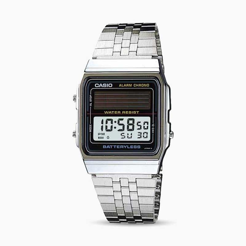 Reloj Solar Casio Vintage AL-180AMVV-1DF Plateado Dando la Hora