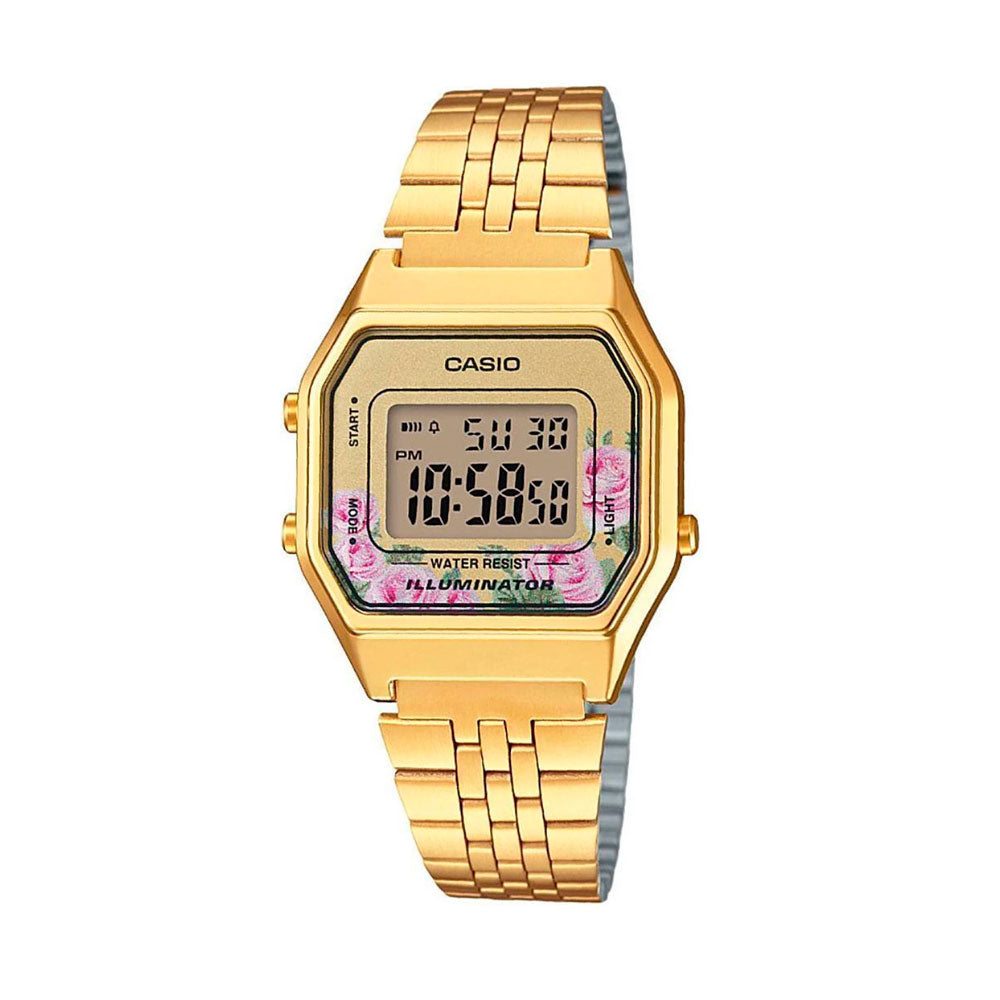 Reloj Casio Vintage LA680WGA-4CDF Dorado Flores Dando la Hora