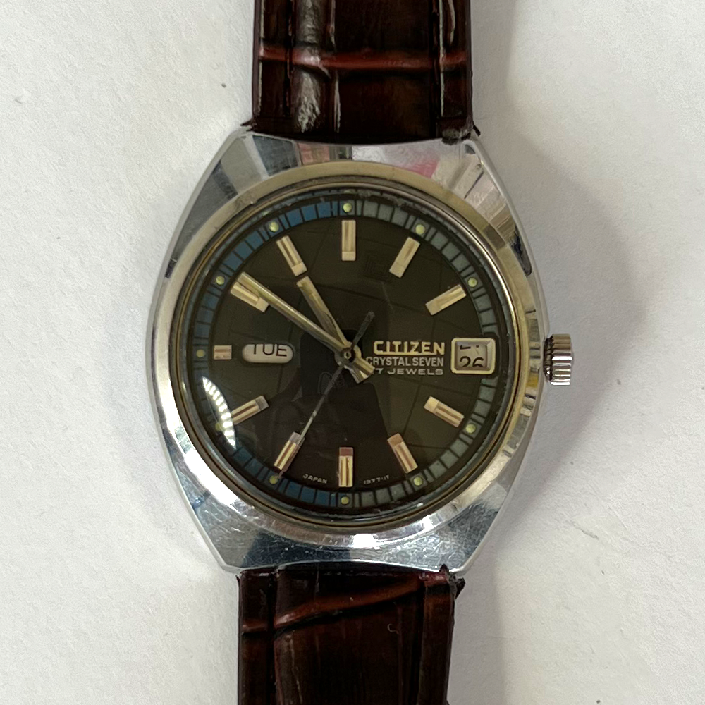 Reloj Citizen Crystal Seven ACSS 2932-Y vintage VIAJE JAPÓN 37mm