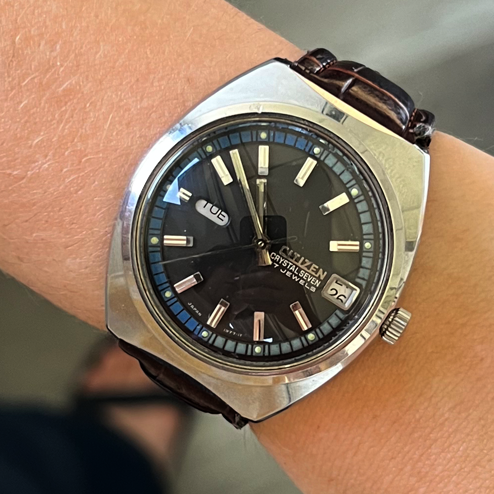Reloj Citizen Crystal Seven ACSS 2932-Y vintage VIAJE JAPÓN 37mm