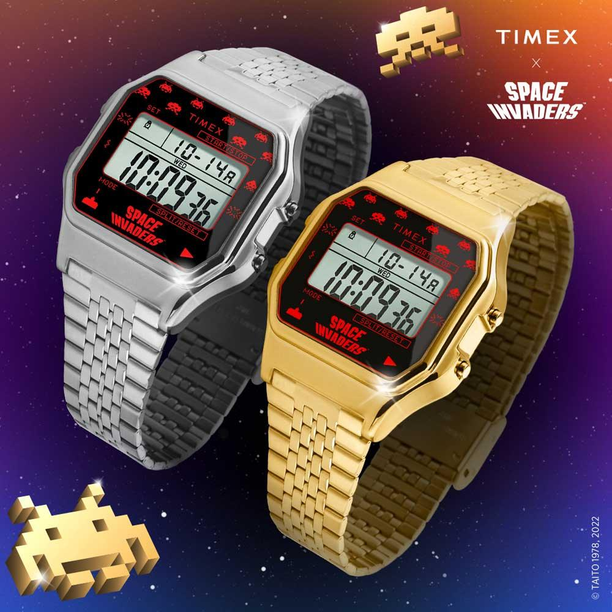 Reloj Timex Vintage T80 x Space Invaders TW2V30000 Plateado