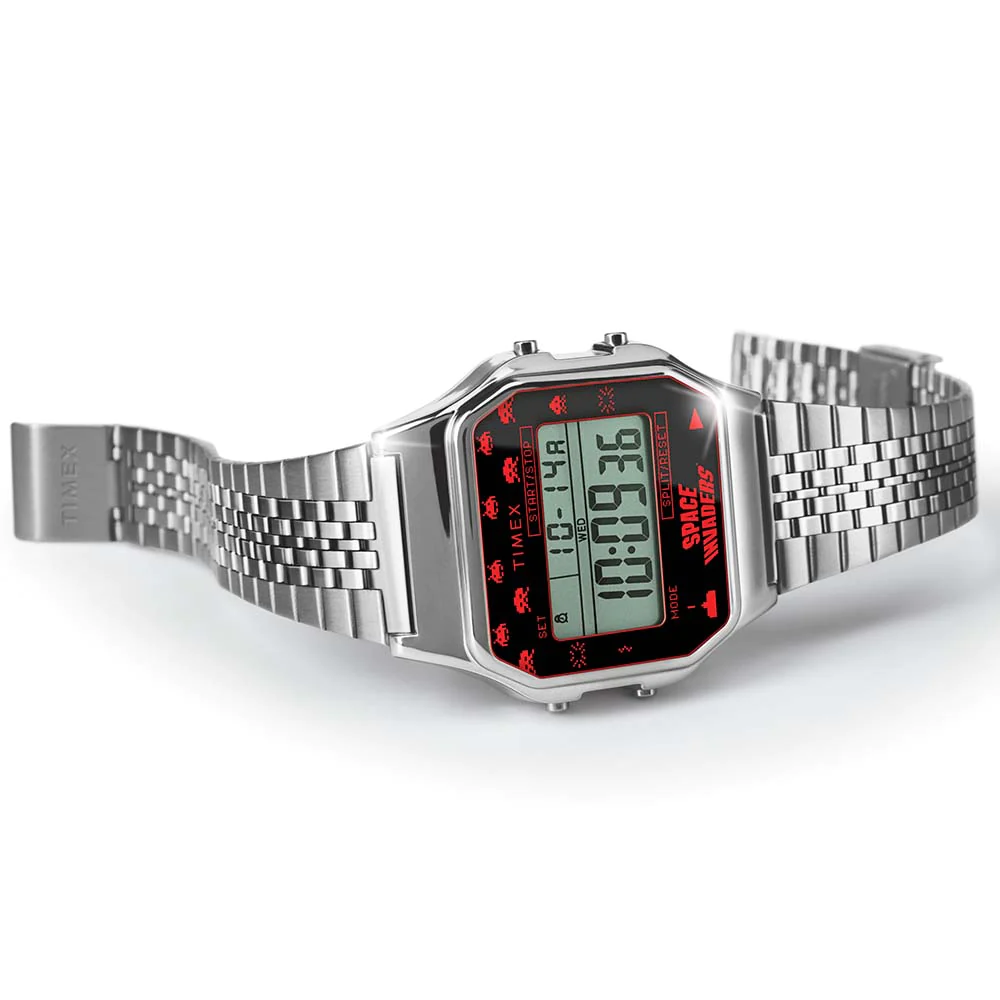 Reloj Timex Vintage T80 x Space Invaders TW2V30000 Plateado