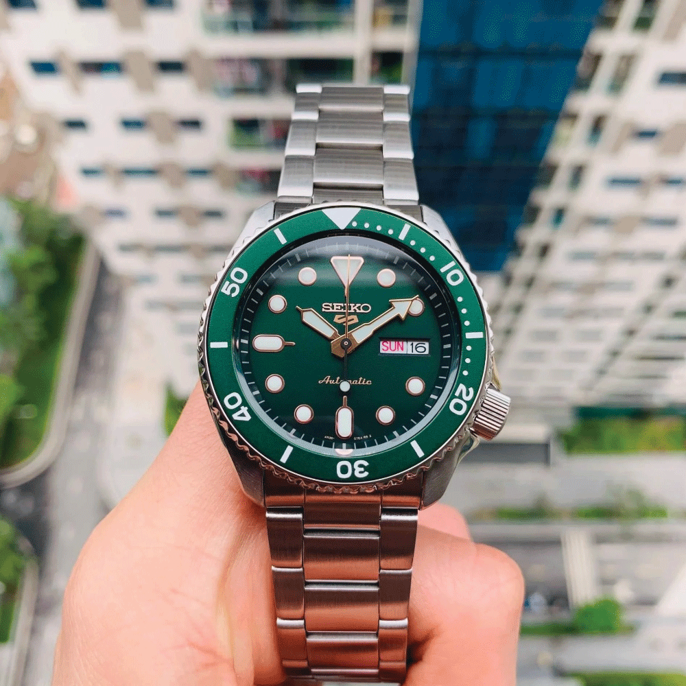 Reloj Seiko 5 Análogo Automático SRPD63K1 Verde Metálico 42,5mm