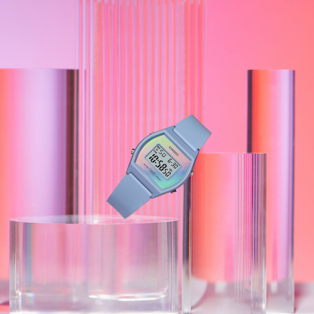 Reloj Casio Vintage LW-205H-2A Celeste Tornasol Digital