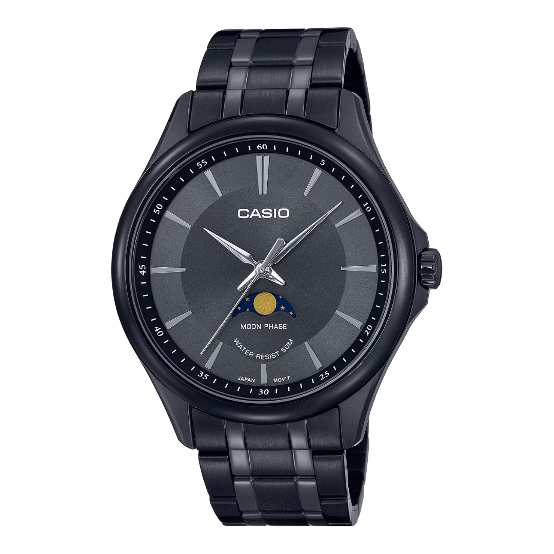 Reloj Casio Análogo MTP-M100B-1A Moonphase Acero 42mm