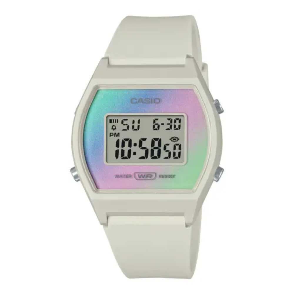 Reloj Casio Vintage LW-205H-8A Blanco Tornasol Digital