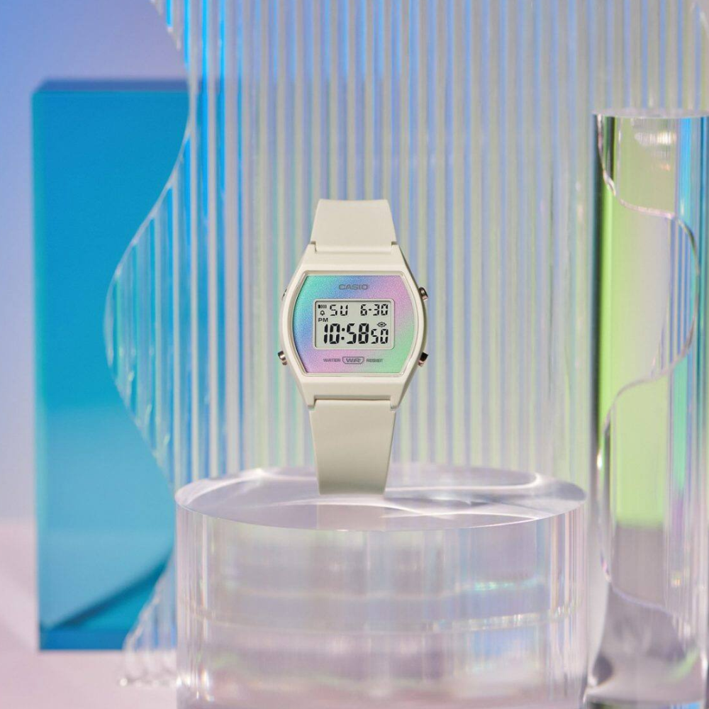 Reloj Casio Vintage LW-205H-8A Blanco Tornasol Digital