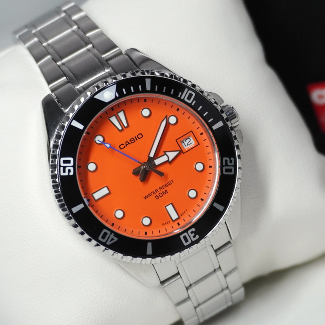 Mini Marlin Reloj Casio Mini Marlin Duro MDV-10D-4A1 Naranja - Dando la Hora ...