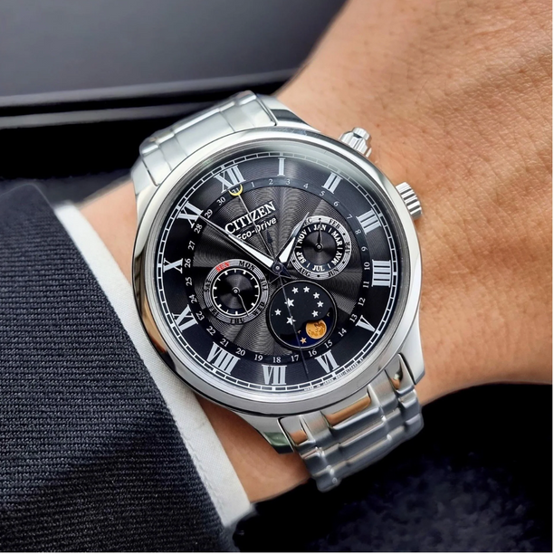 Reloj Citizen AP1050-81E Moonphase Eco-Drive Sapphire Made in Japan 42mm