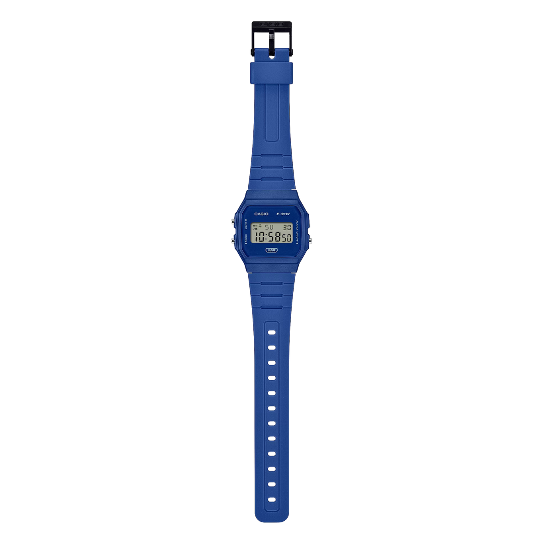 Reloj Casio Vintage F-91WB-2A1 Bio Resina Azul