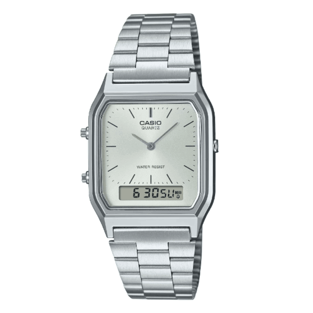 Reloj Casio Vintage AQ-230A-7AMQY Analogo Digital Plateado