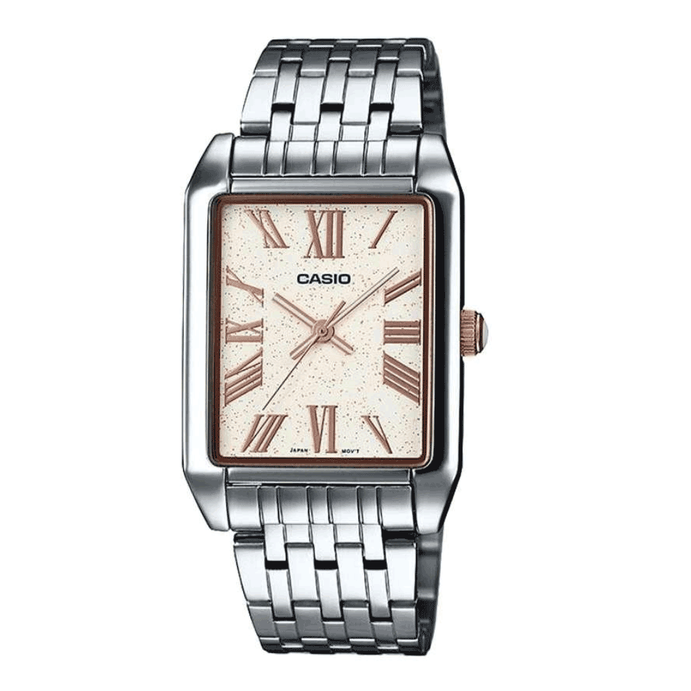 Reloj Casio Tank Análogo MTP-TW101D-7AVDF Acero Dial Glitter NOS