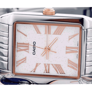 Reloj Casio Tank Análogo MTP-TW101D-7AVDF Acero Dial Glitter NOS