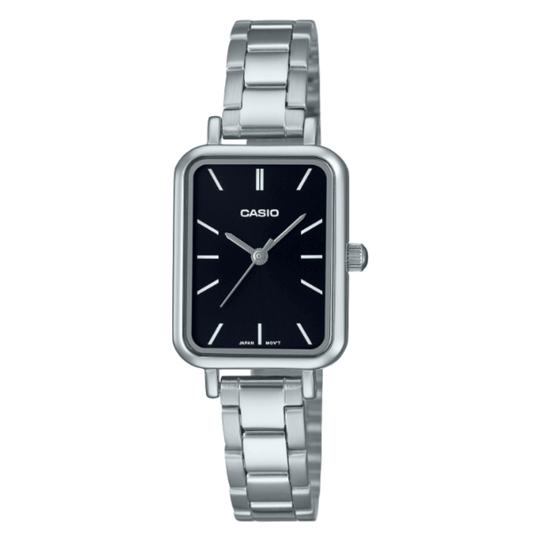 Reloj Casio Tank Análogo LTP-V009D-1E Acero Dial Negro