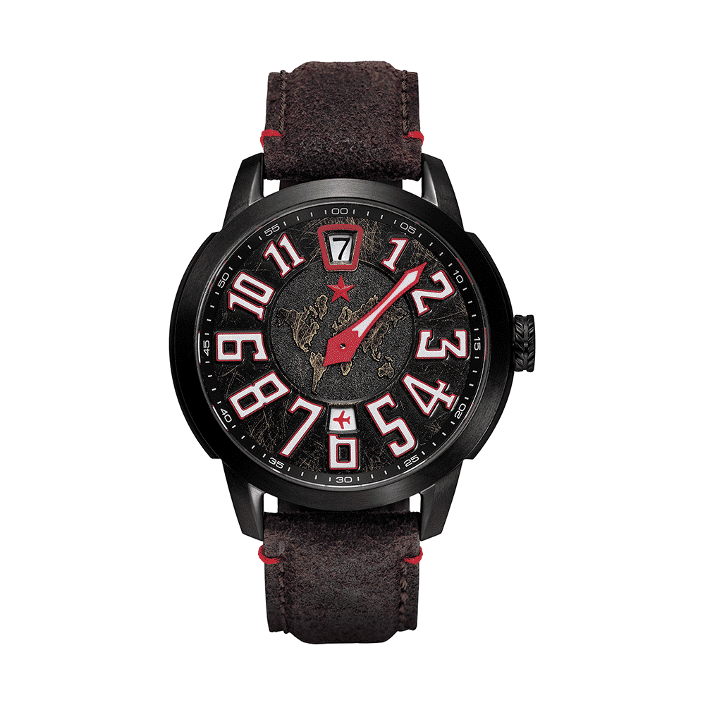 Reloj Red Star Jump Hour Automatic Watch Black 8176G-A 44mm