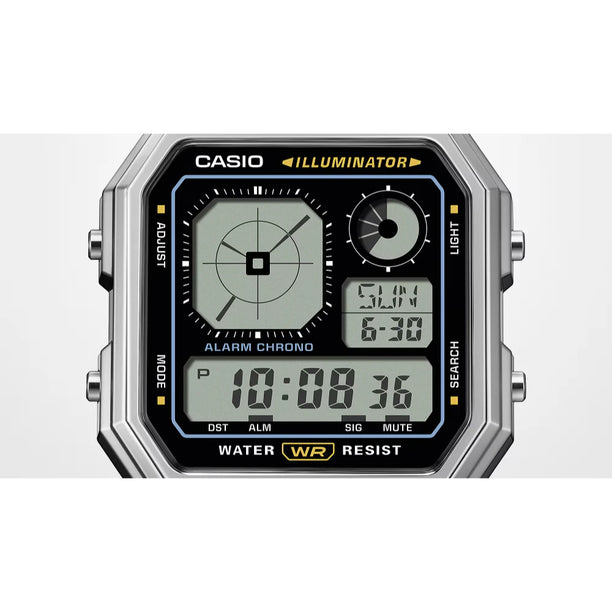 Reloj Casio Vintage A130WE-7A Nuevo Twin-Graph Plateado