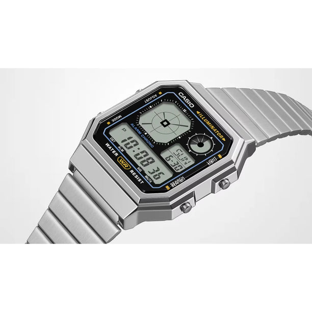 Reloj Casio Vintage A130WE-7A Nuevo Twin-Graph Plateado
