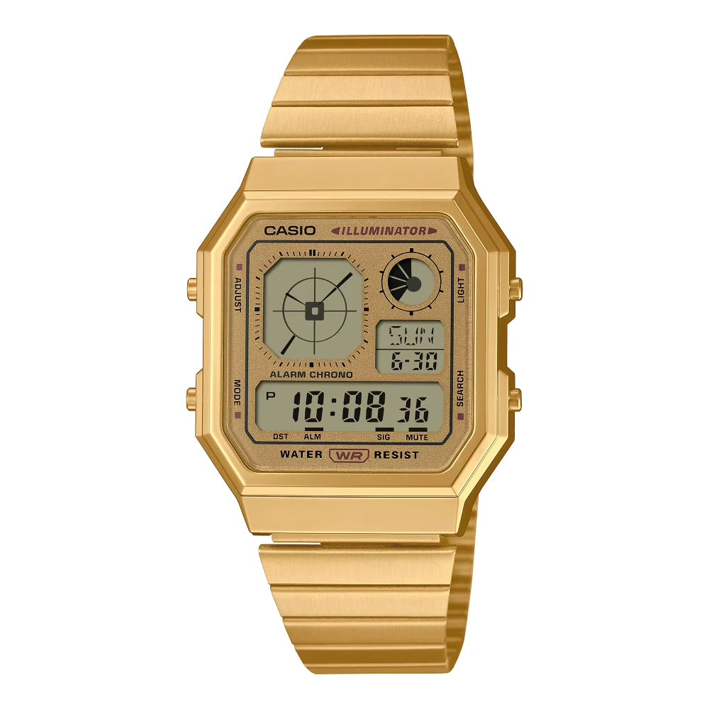 Reloj Casio Vintage A130WEG-9A Nuevo Twin-Graph Dorado