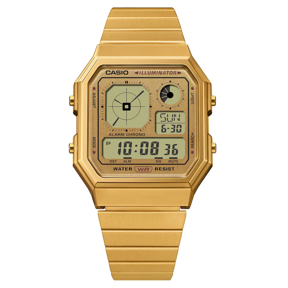 Reloj Casio Vintage A130WEG-9A Nuevo Twin-Graph Dorado