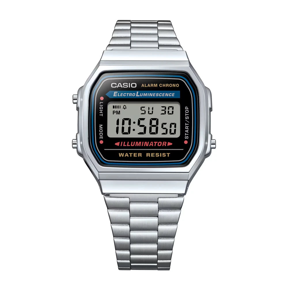 Reloj Casio Vintage A168WA-1A2WJR Electroluminescence Plateado JDM