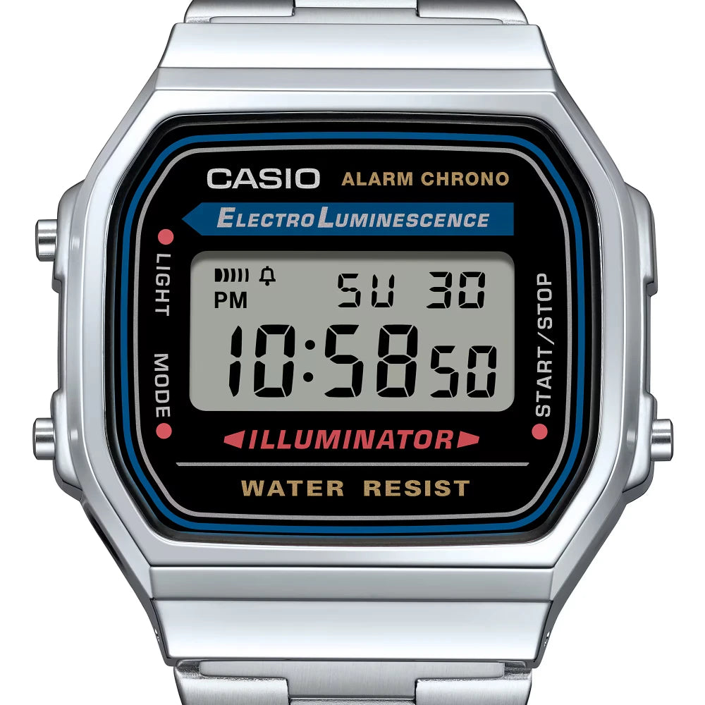 Reloj Casio Vintage A168WA-1A2WJR Electroluminescence Plateado JDM