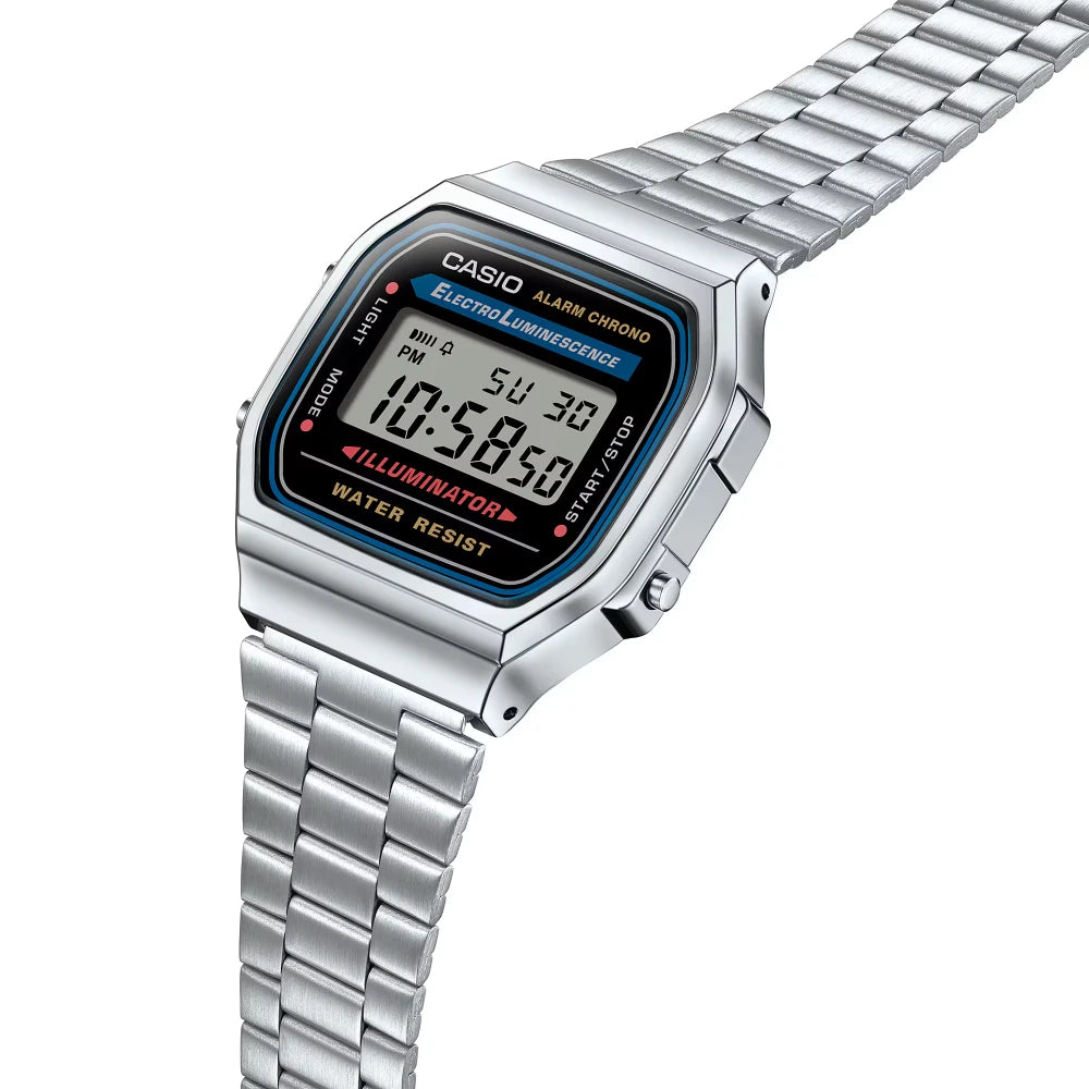 Reloj Casio Vintage A168WA-1A2WJR Electroluminescence Plateado JDM