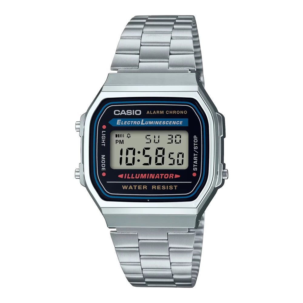 Reloj Casio Vintage A168WA-1A2WJR Electroluminescence Plateado JDM