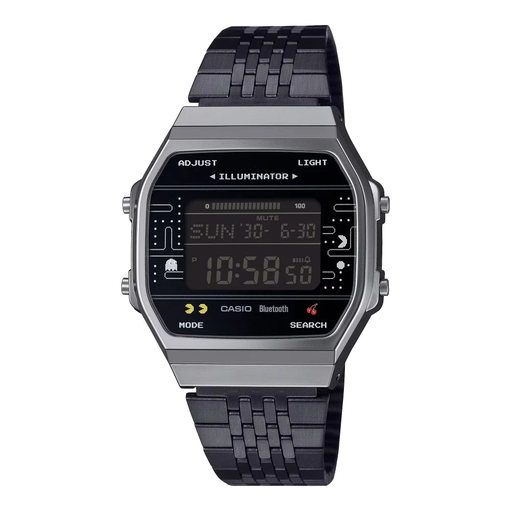 Reloj Casio Vintage  ABL-100WEPC-1B Pac-Man Plateado
