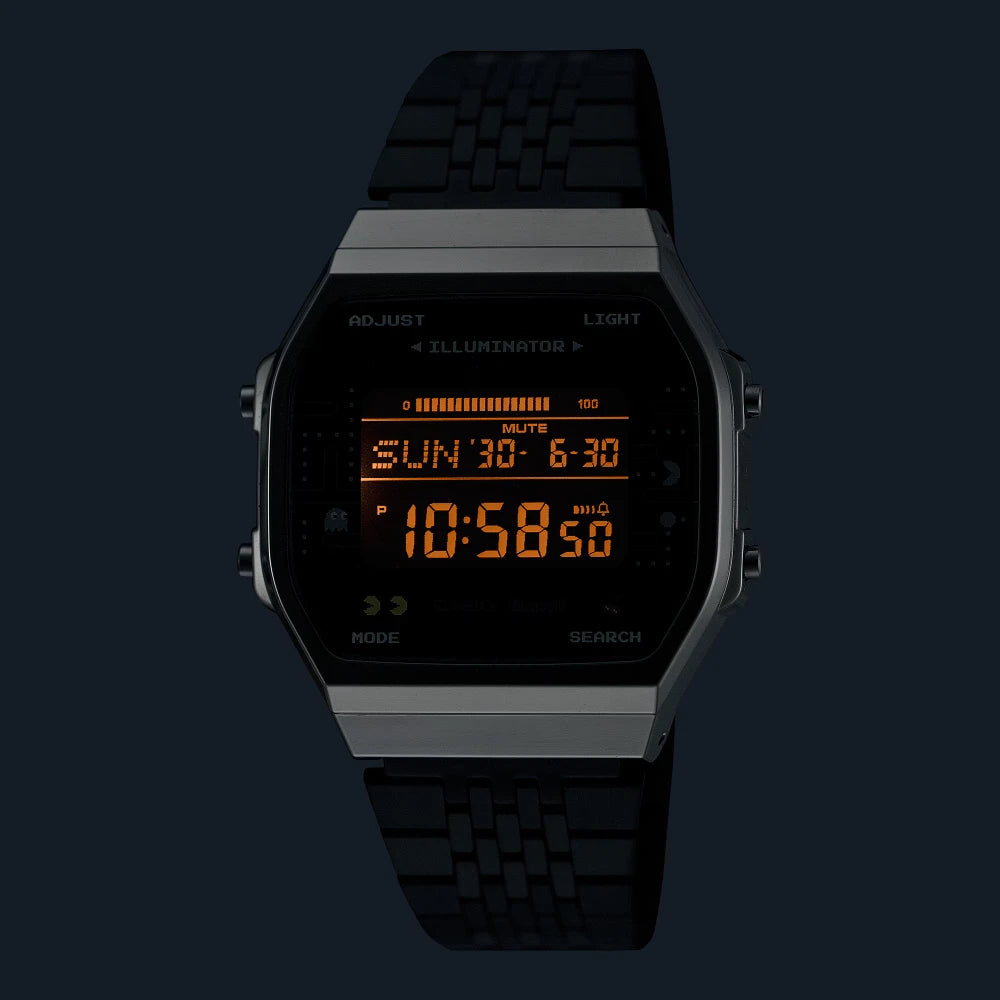 Reloj Casio Vintage  ABL-100WEPC-1B Pac-Man Plateado