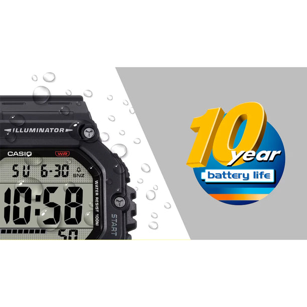 Reloj Casio Vintage AE-1600H-8B Negro Pantalla Negativa