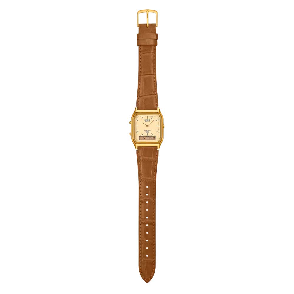 Reloj Casio Vintage AQ-230EGL-9A Dorado Cuero