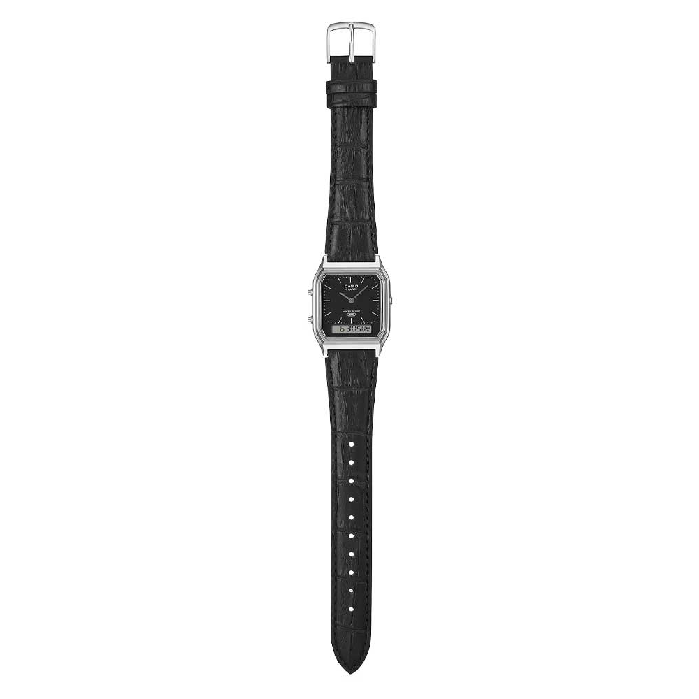 Reloj Casio Vintage AQ-230EL-1A Negro Cuero